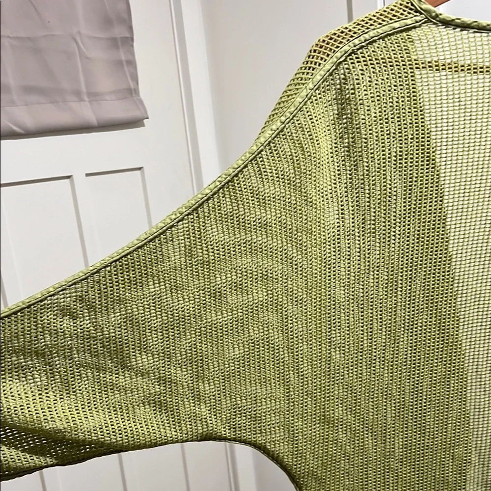 Cynthia Ashby duster olive Green Open-Front Varsity Jacket one size. - Picture 3 of 6